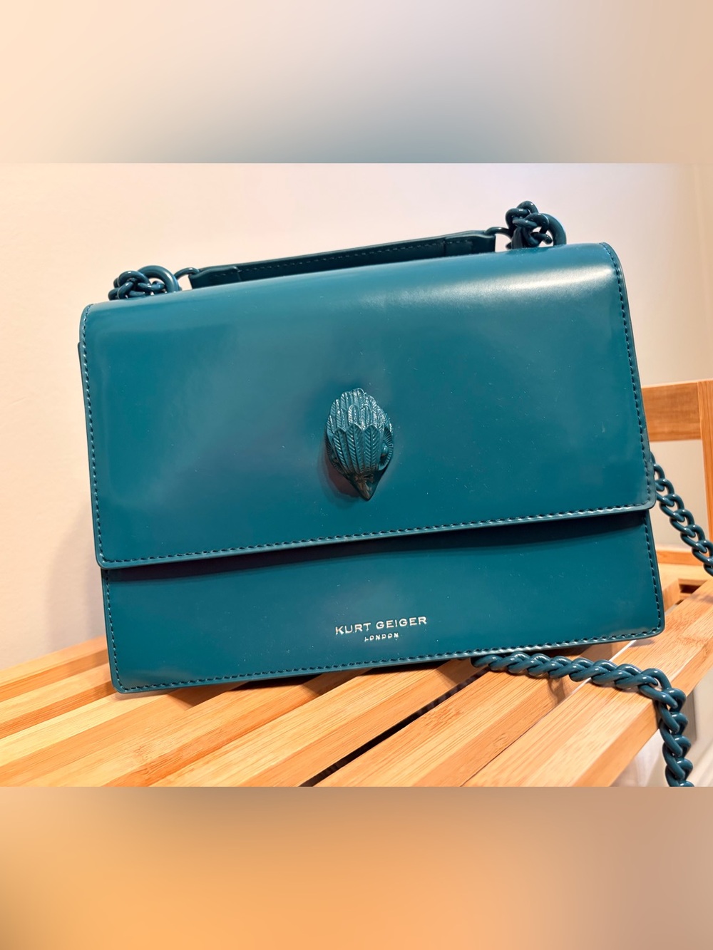 Kurt Geiger London Shoreditch Crossbody Bag Teal. Never used.